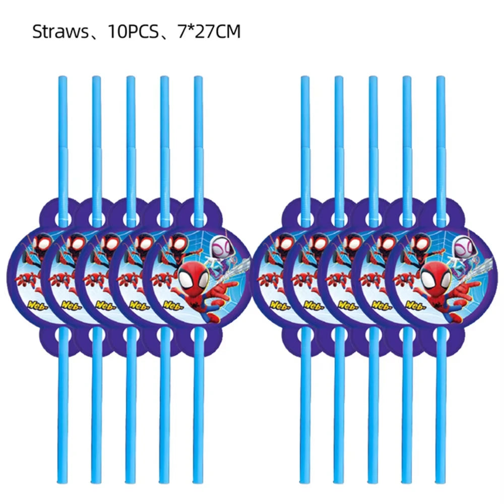 Birthday Party Supplies | Cartoon Spider Theme | Disposable Tableware