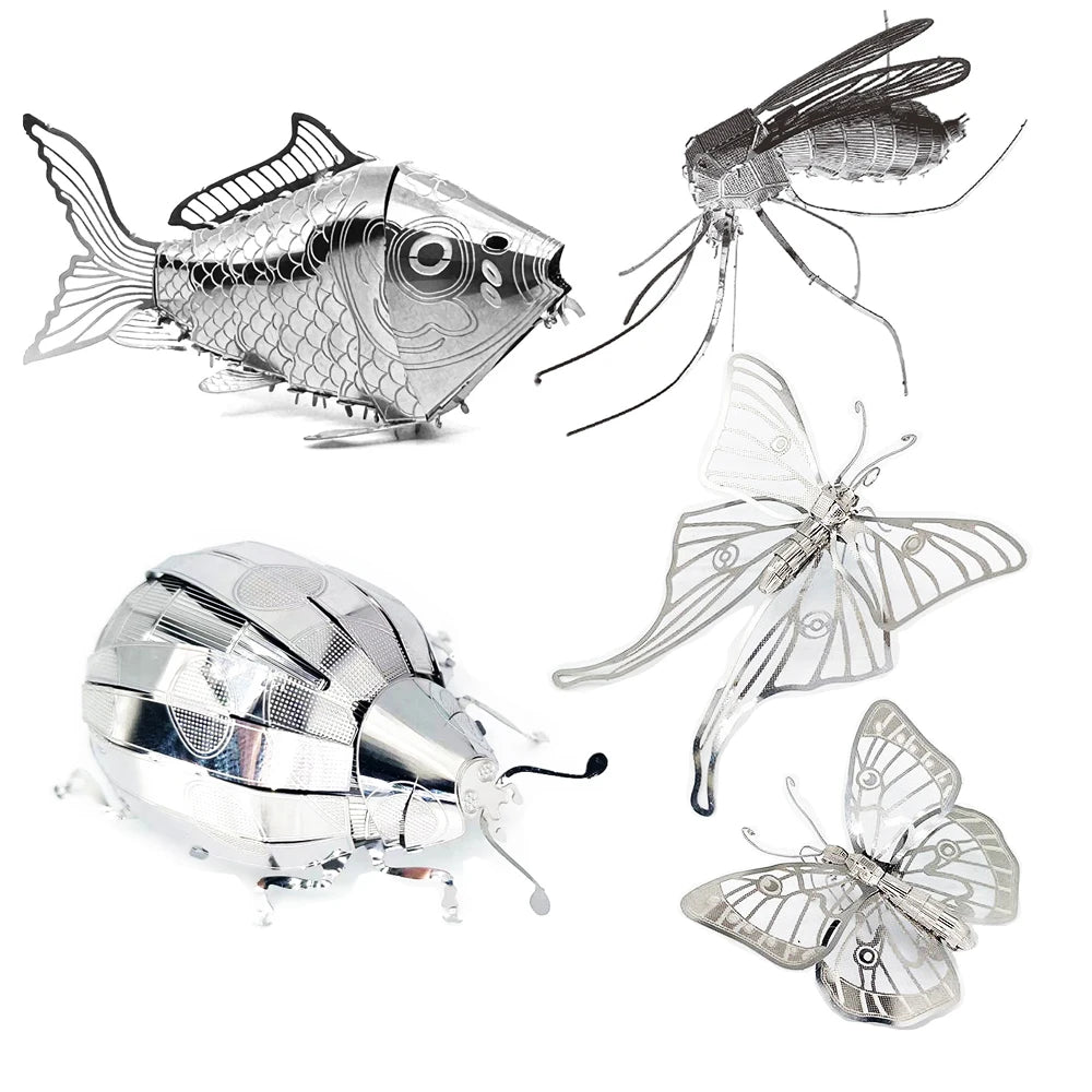 3D Metal Puzzle | Insect and Animal Figures | Metal Construction | Age 14 and Up