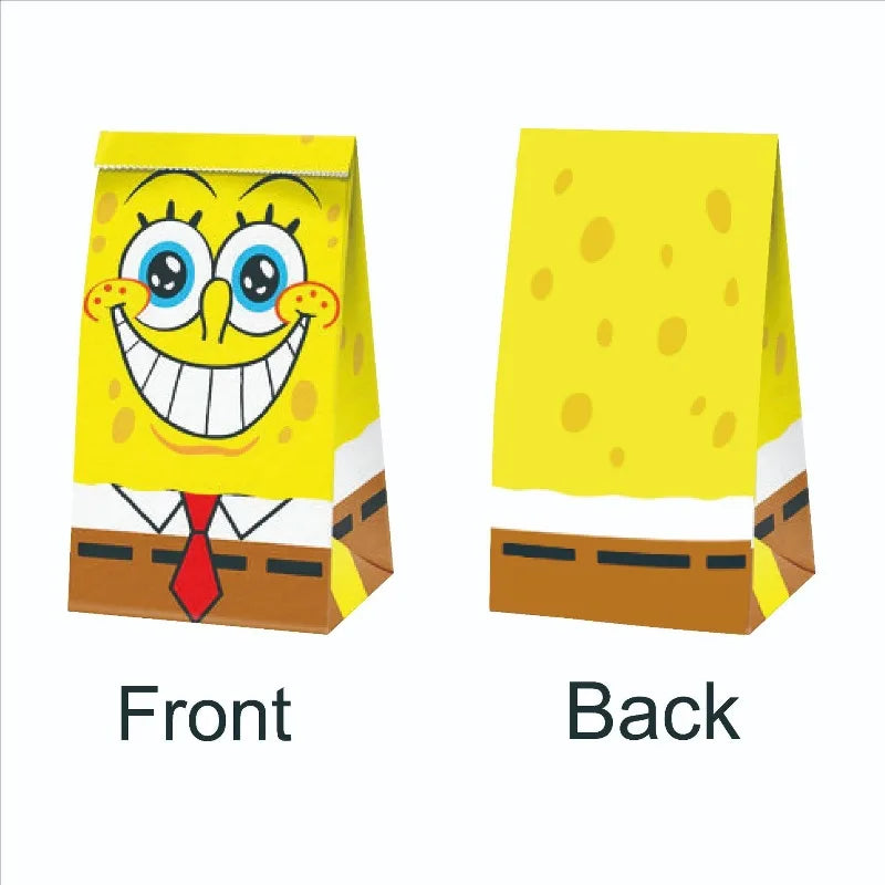 Spongebob Party Bags | Paper Treat Design | Carry Handle | Kids Birthday