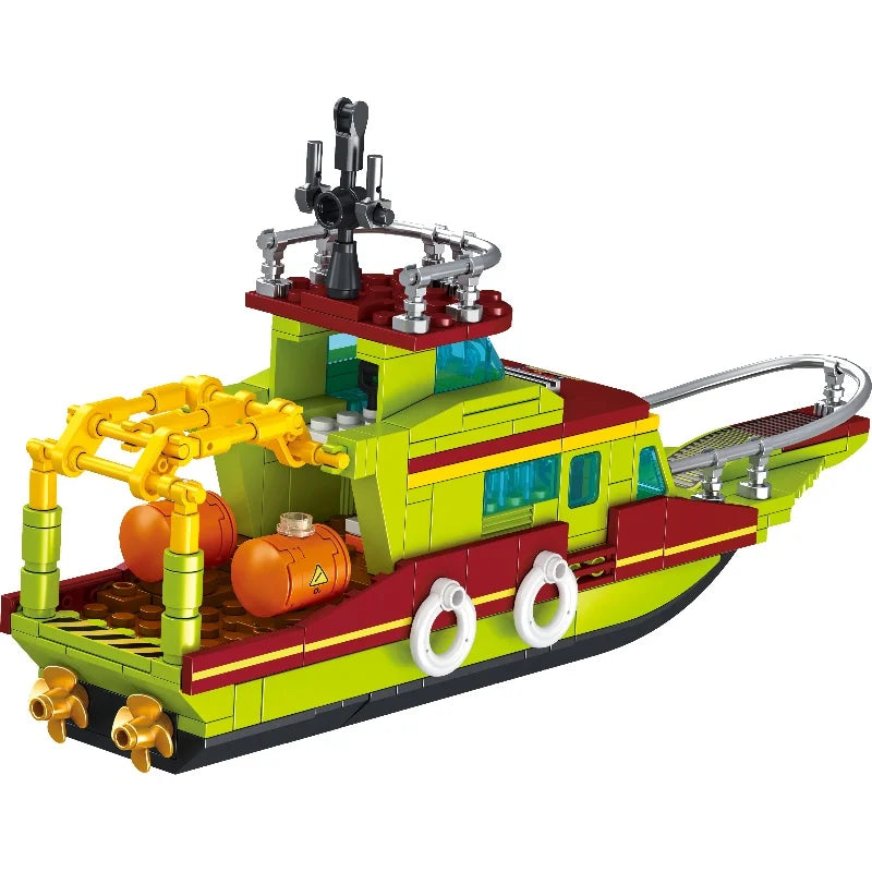 Jurassic Dinosaur Building Blocks Educational Escape Ship Set For Kids