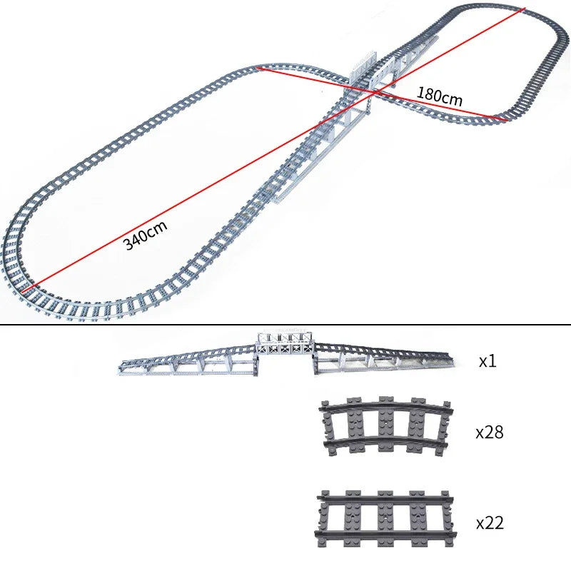 Train Track Building Blocks | Compatible With LEGO | Bridge Cross Track | Cross Track Set