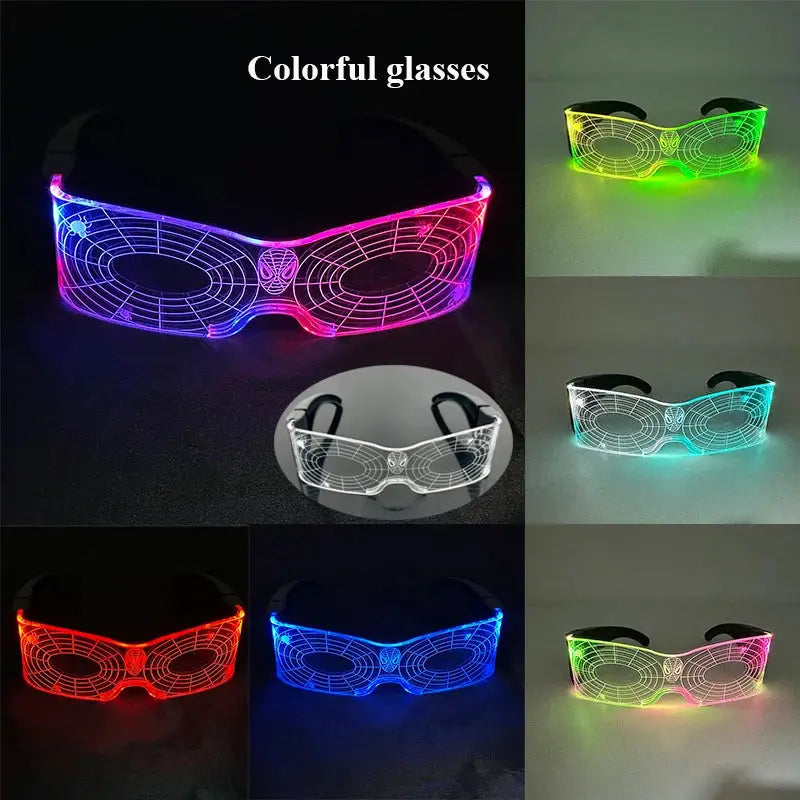 Fashion Luminous Decorative Glasses Neon Light Decoration LED Sunglasses For Nightclub DJ Dance Music Rave Costume Night - ToylandEU