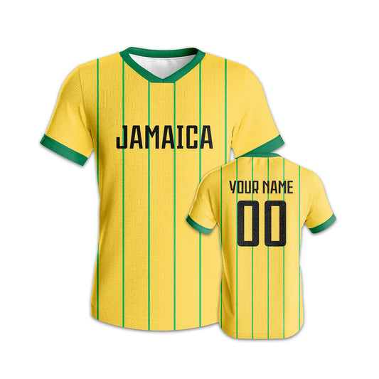 Personalized Quick-Dry Jamaica Soccer Jersey for Youth and Adults - Custom Name and Number Sports Team Training Kit