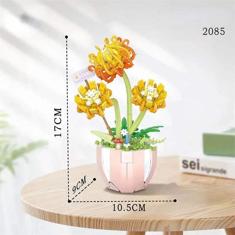 Flowers Bricks Bouquet Building Blocks Toys for Birthday Gift Room Decor Botanical Set Valentine's Day Rose Friends Kids Adults - ToylandEU
