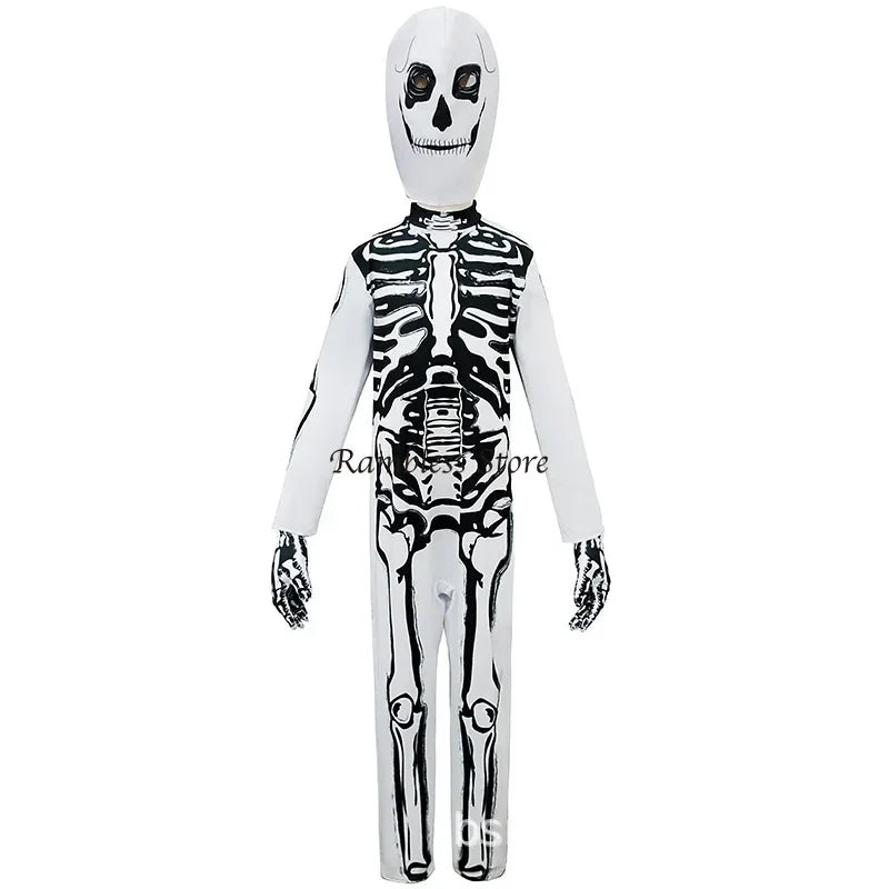 Unisex Kids Skeleton Zombie Costume - Perfect for Halloween Fun!