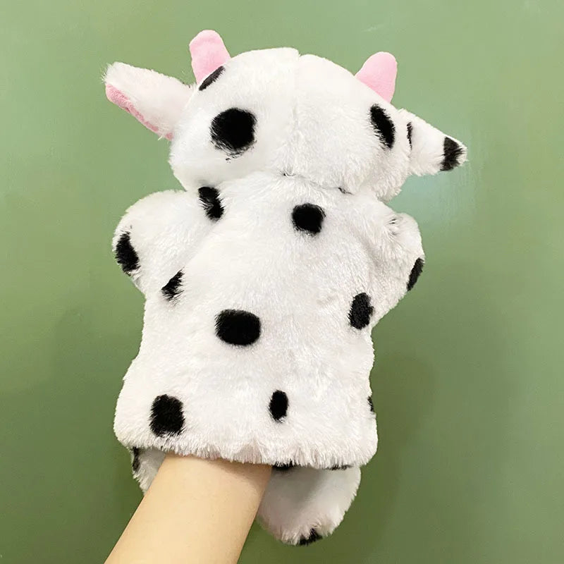 Cow Plush Hand Puppet | Soft Fabric Design | Story Time Prop | Preschoolers
