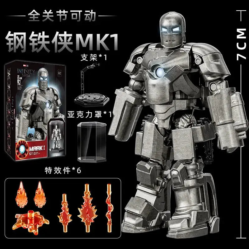 7cm Iron Man Action Figure Model Toy Line - Marvel Movie Assembled Statue | Ideal Collectible Gift for Boys, Great Xmas Gift - ToylandEU