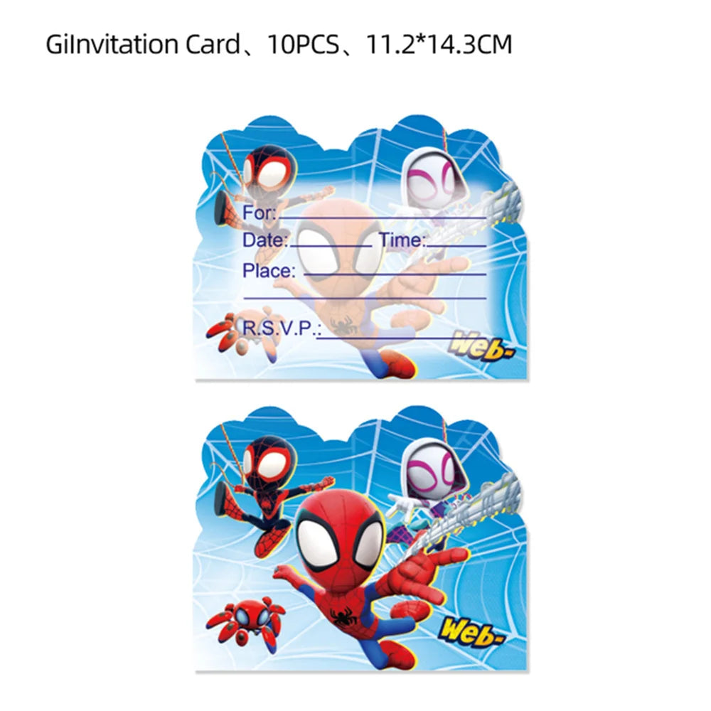 Spider Birthday Party Supplies | Disposable Tableware Set | Plates Cups Napkins