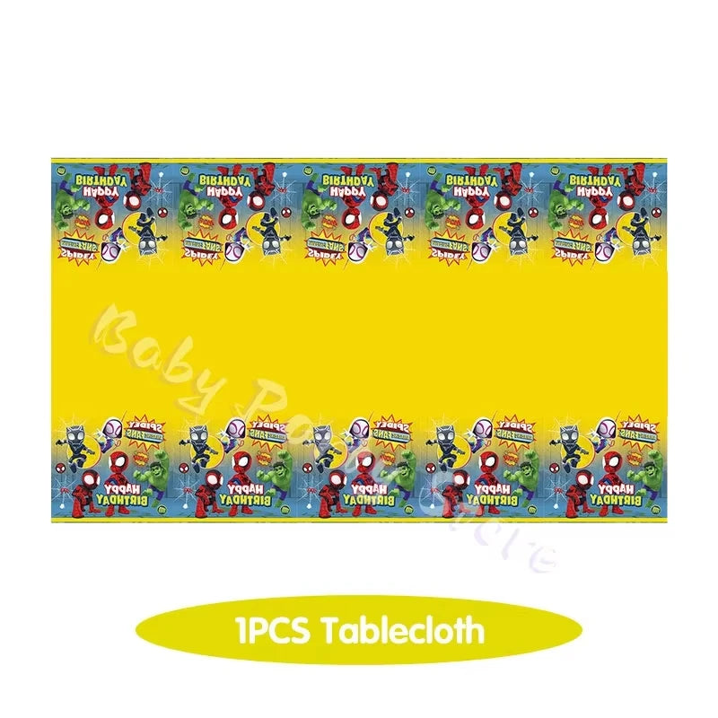 Spidey Tableware Kit | Plates And Cups | Latex Balloons | Birthday Backdrop