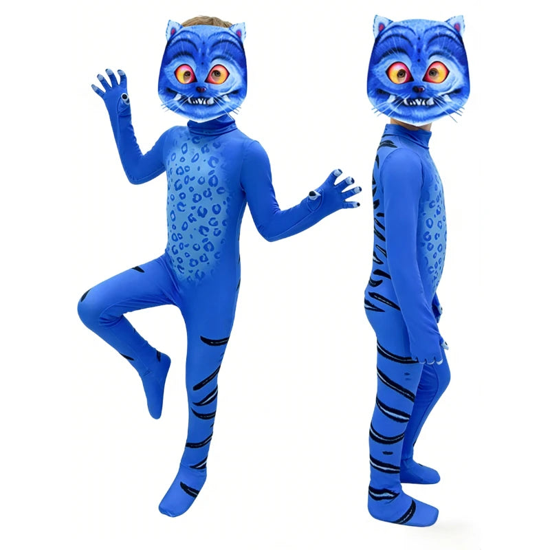 Cosplay Jumpsuit | Bold Tiger Print | With Felt Mask | Unisex