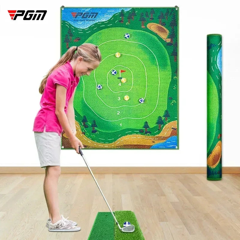 Indoor Mini Golf Mat With Suspended Dartboard Practice Aid - ToylandEU