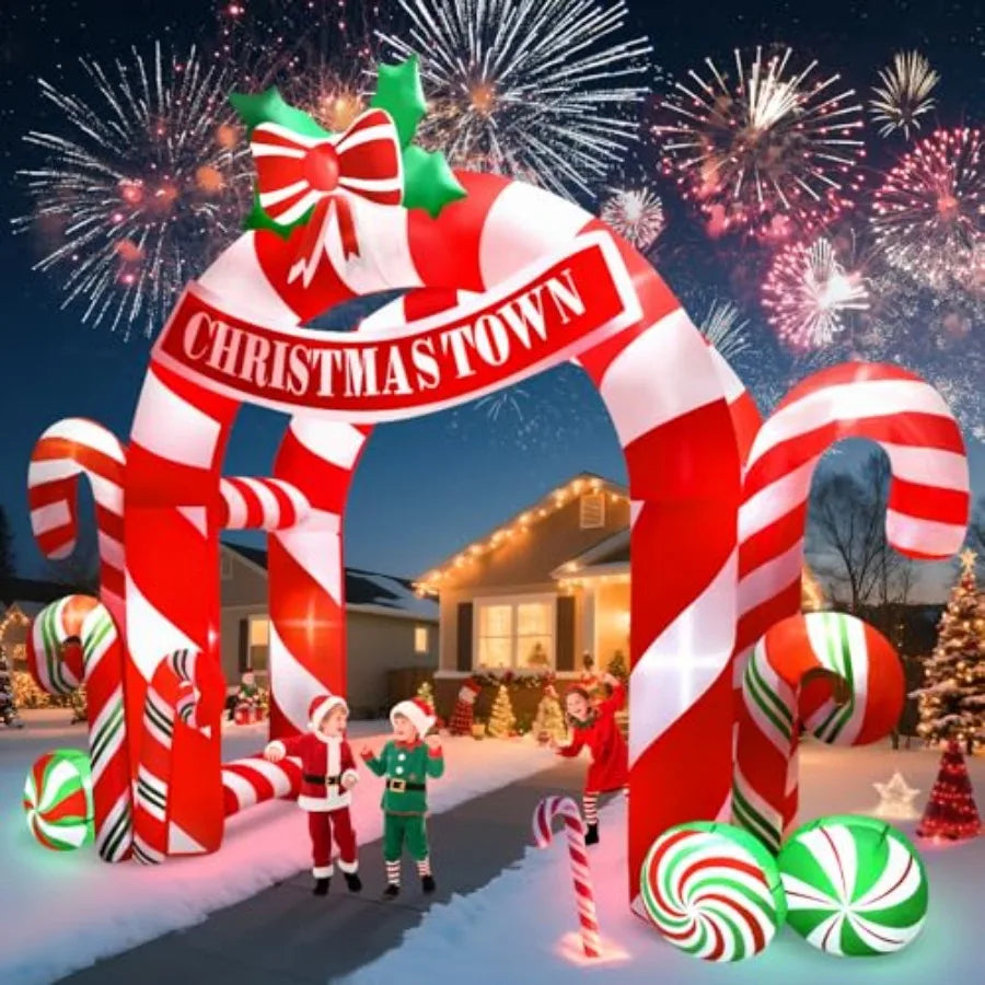 Christmas Inflatable Arch | 13 Ft Height | Heavy Duty Polyester | Outdoor Decor