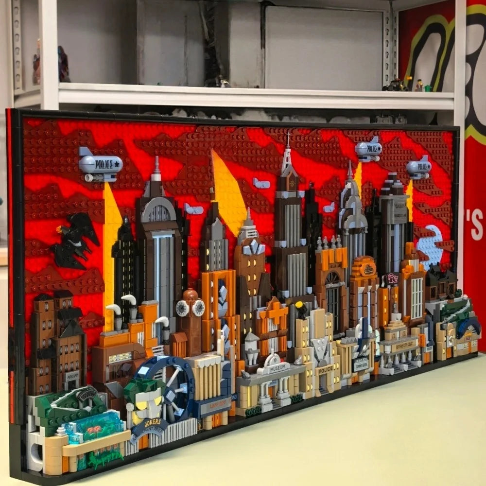 MOC Gotham City Blocks | Lego Compatible | Wall Decor Set | 12 Plus