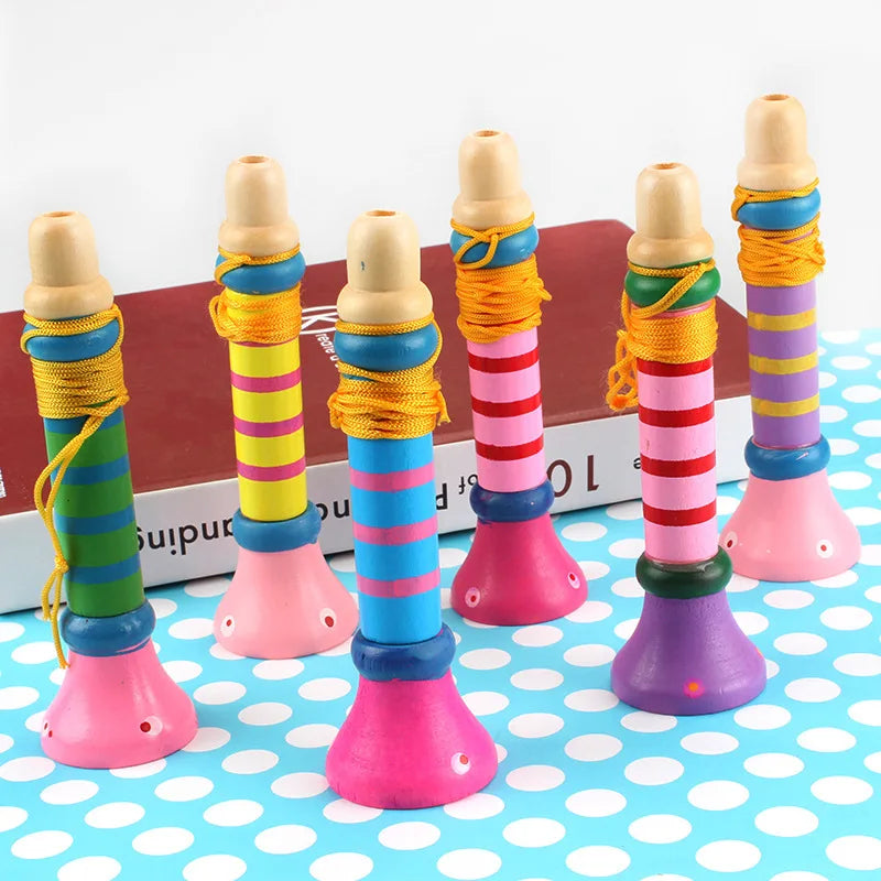 Hot Baby Wooden Small Horn Whistle Musical Instrument Toys Kids - ToylandEU