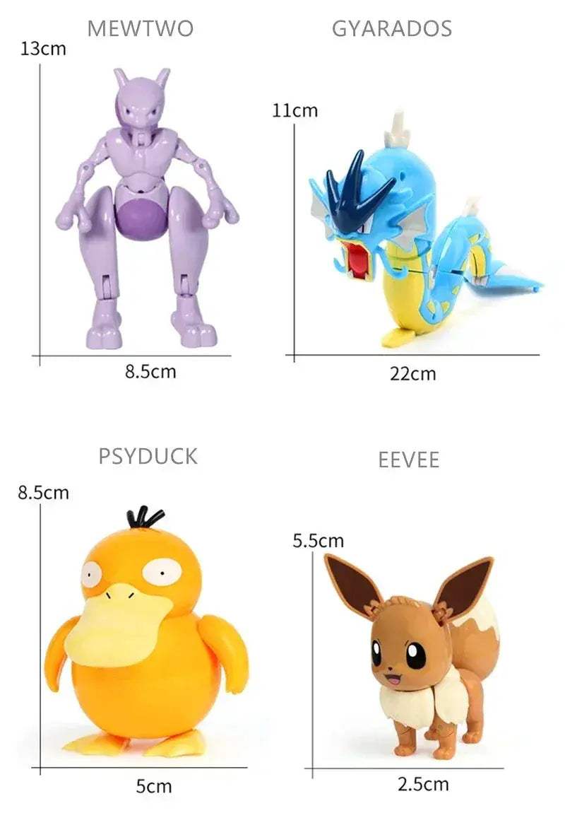 Pokemon Pokeball Anime Figures Toys, Pikachu Gengar Dragonite Snorlax Lapras Pocket Pokeball Toys - CLOUDANIMESTUDIO