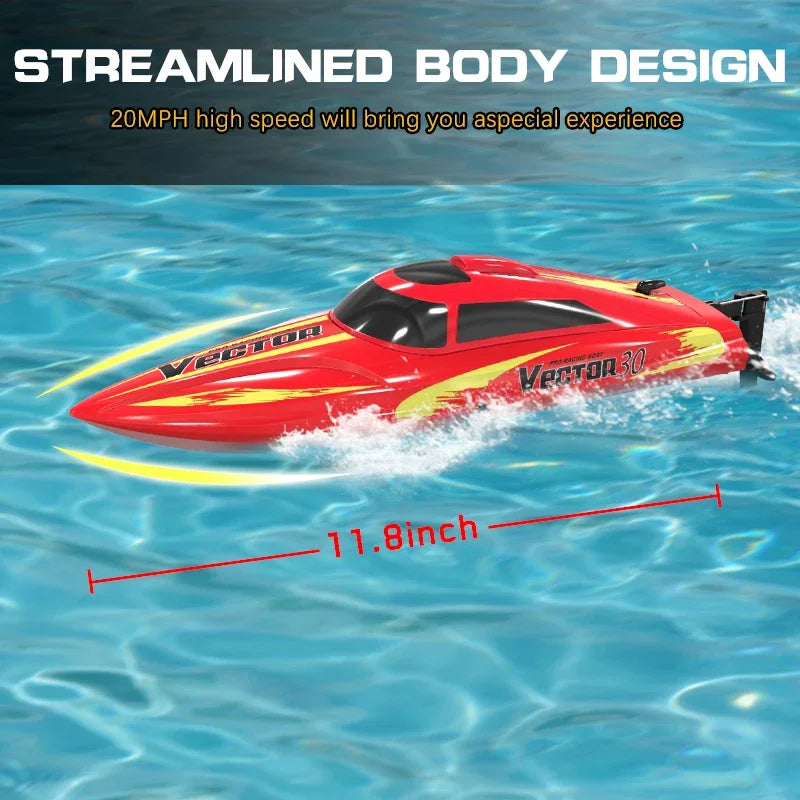 RC High-Speed Waterproof Brushless Electric RC Speedboat for Kids - 2.4GHz Remote Control Birthday Gift for Boys