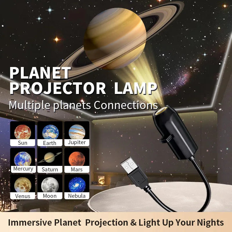 Scene Projector Lamp | Rotating Head | Switchable Patterns | USB Night Light