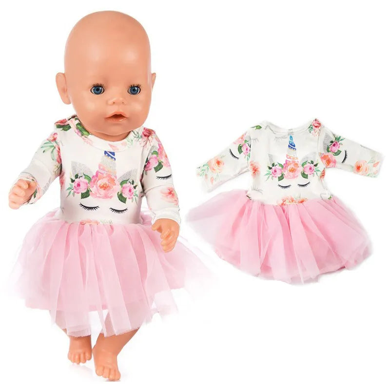 Doll Dress 43 Cm Baby Doll Clothes Lace Dress 18 Inch American - ToylandEU