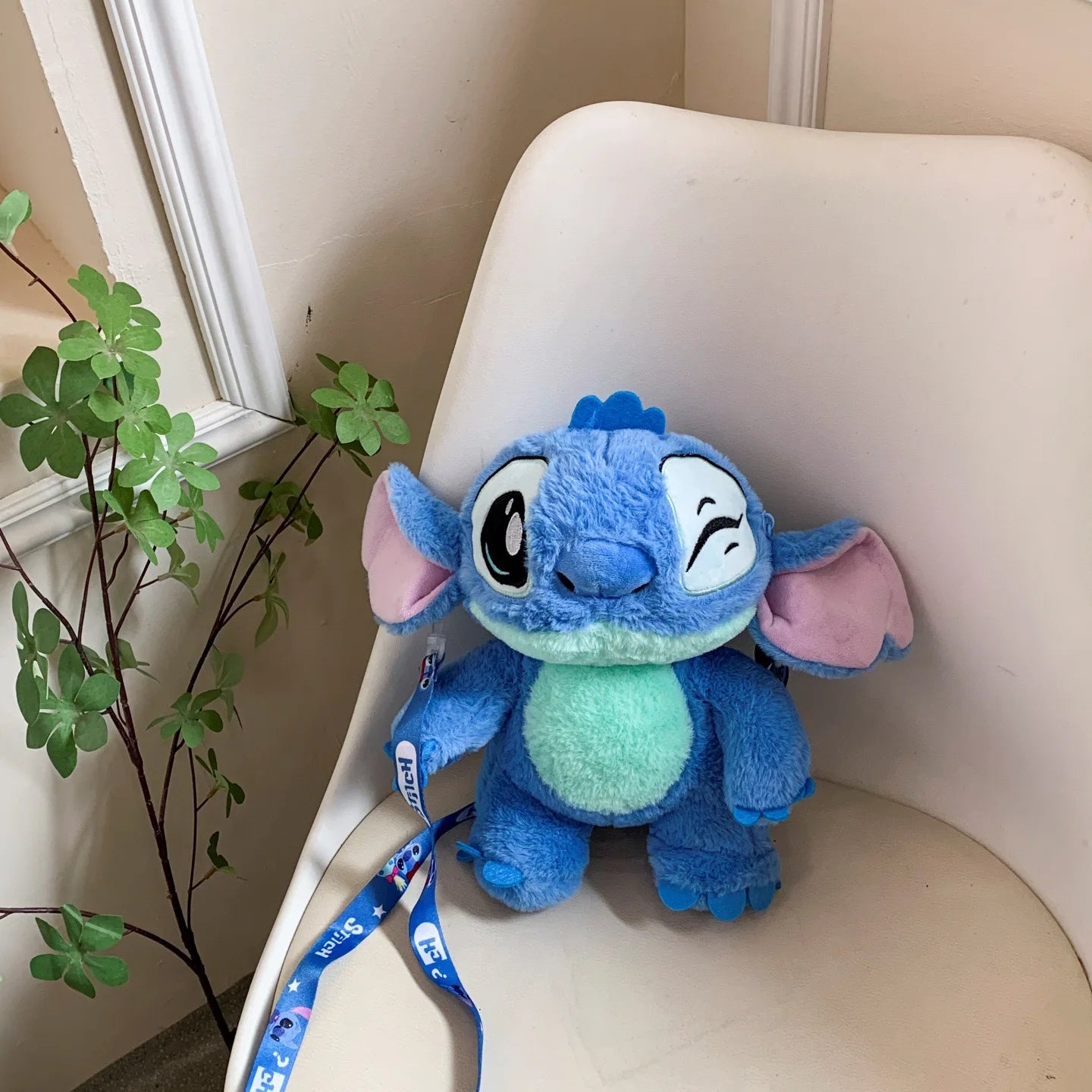 Disney Stitch Plush Backpack With Double Straps For Kids