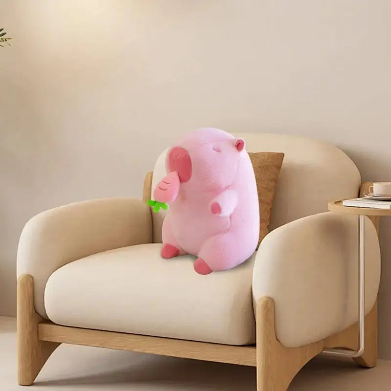 Charming Capybara Plush Pillow with Fruit Design for Cozy Decor