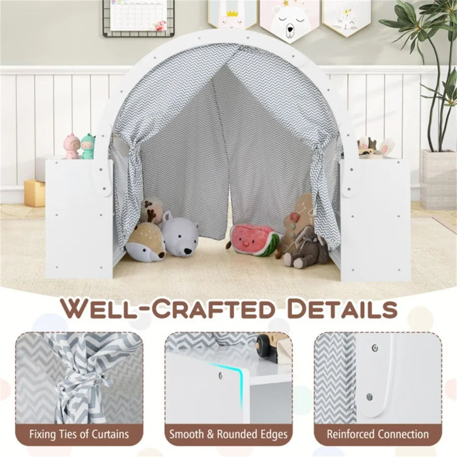 Durable Blue Outdoor Playhouse With 8 Cubbies For Kids
