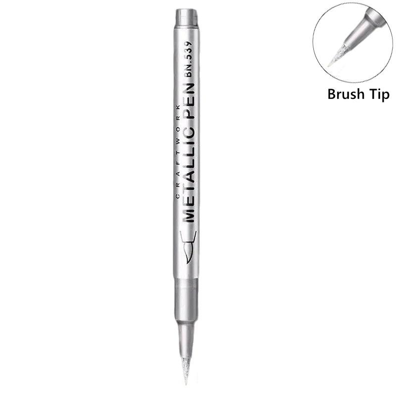 Metallic Paint Pens | Brush Tip Nib | Non Erasable Ink | 1 To 50 Pack