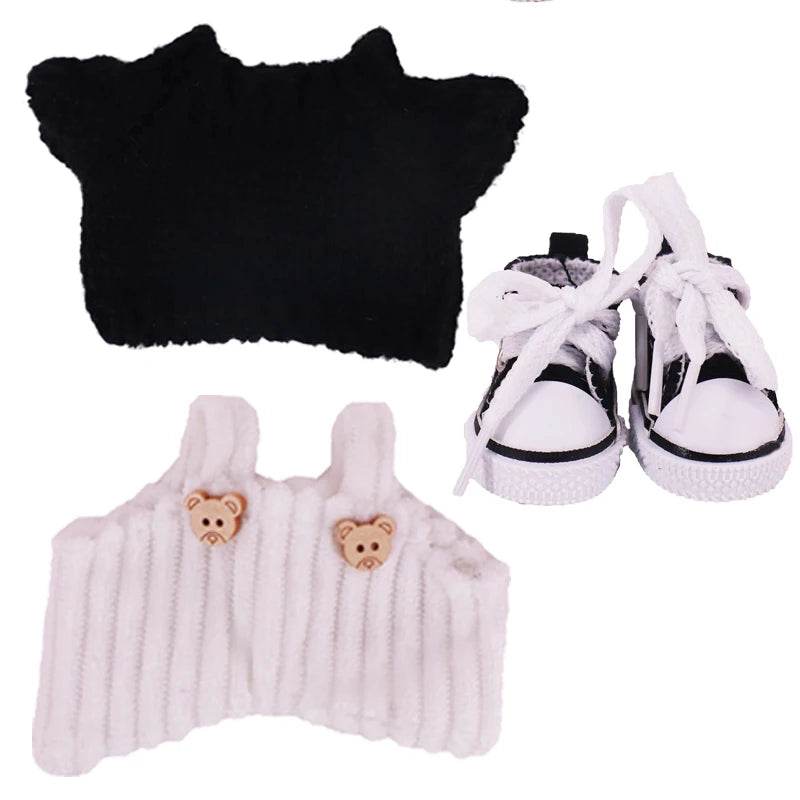 Doll Sweater Overall Shoes 3Pcs Set For Labubu Clothes - ToylandEU