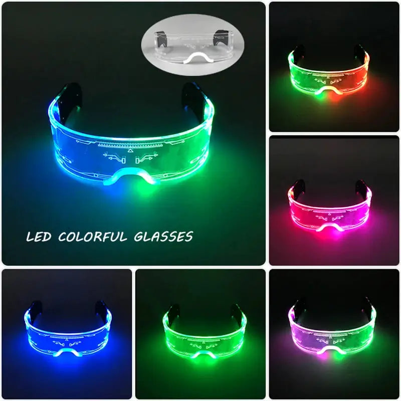 New Cool Cyberpunk Style Glasses Glowing Party Decor Luminous LED Sunglasses Lighting Up Bar Rave Music Dancing Party - ToylandEU