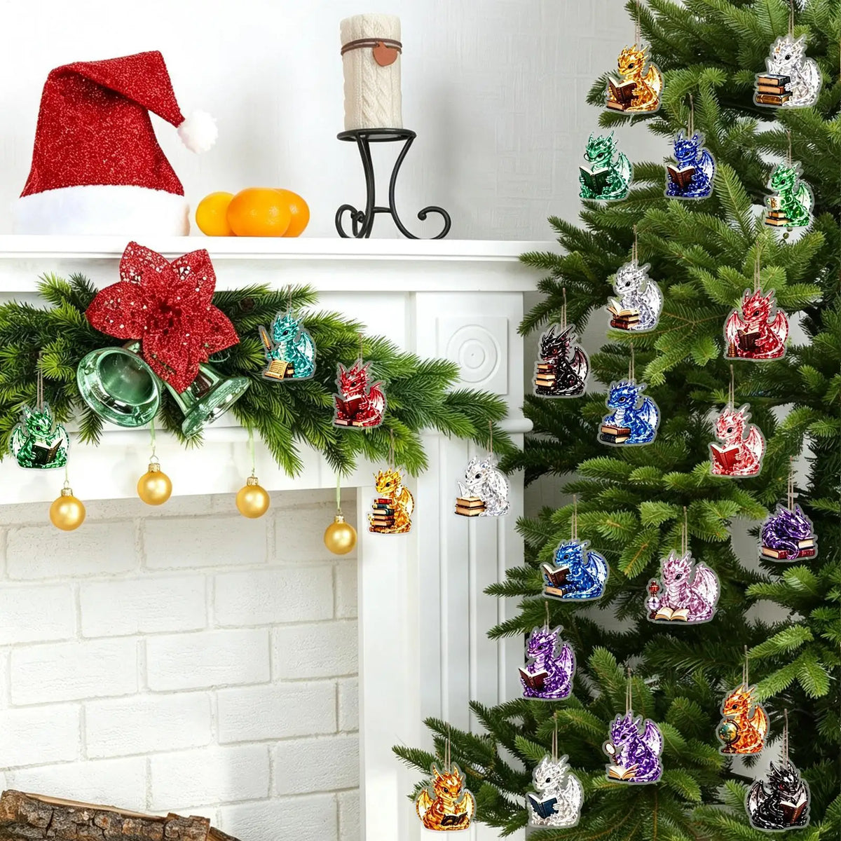 Advent Calendar | 2026 Dragon Figurines | 24 Piece 2D Flat Acrylic Countdown | Cute Christmas Gift