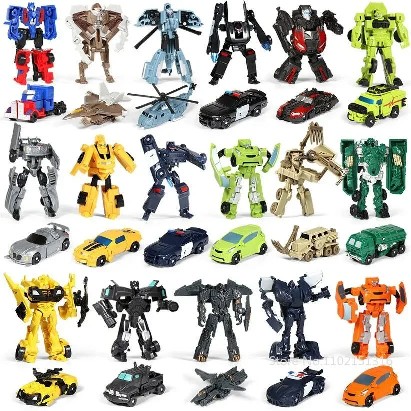 Transformable Robot Car Toy Kit for Kids - 2 in 1 Deformable Action Figure Model with Mini Adaptable Design