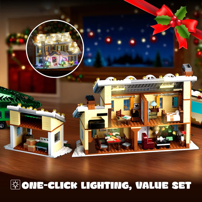 Building Block Set | 1958 Pieces | Lego Compatible | Christmas Vacation House
