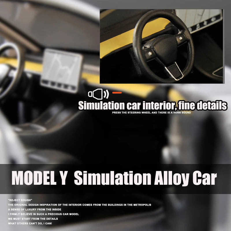 1:24 Simulation for Tesla MODEL Y SUV Alloy Cars Toy Diecasts Vehicles - ToylandEU