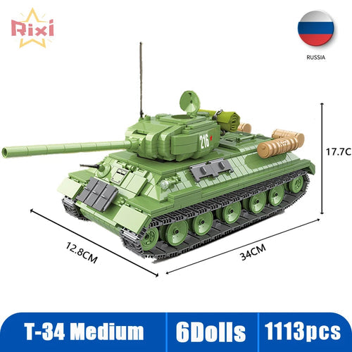 WW2 Military Tanks Building Block Set - Panther & Sherman Models for Children 6+ ToylandEU.com Toyland EU