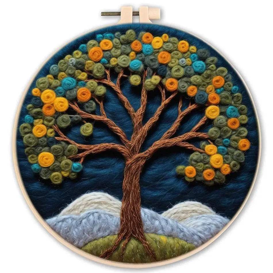 GATYZTORY 20x20cm Frame Wool Painting Kit Needle Felt Landscape Picture Craft Painting Gift For Mom - ToylandEU