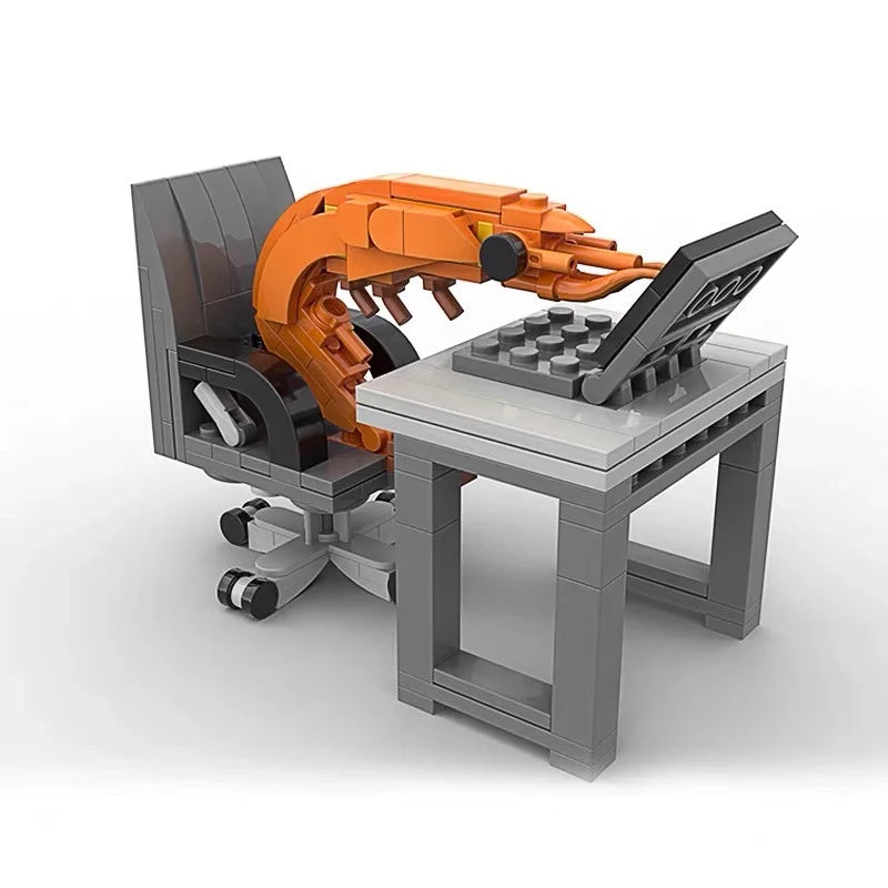MOC Decorative Desktop Shrimp Building Blocks Balance Frame Puzzle