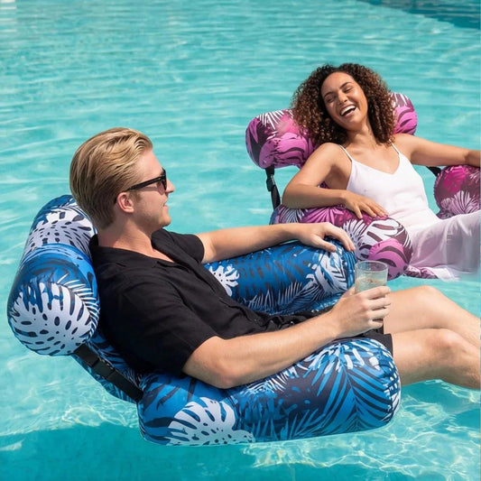 Inflatable Pool Floats | One Size | Pink And Blue Loungers
