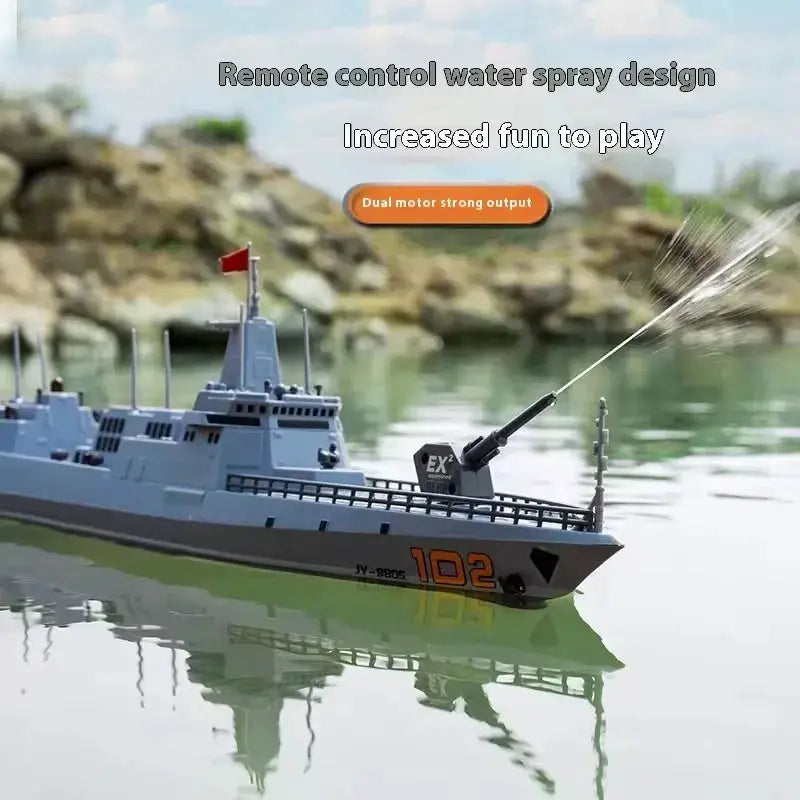 High Speed Drift RC Destroyer Simulation Remote Control Boat Water Ship Model Toy Navigation Warship 2.4g Waterproof RC Boat Toy - ToylandEU