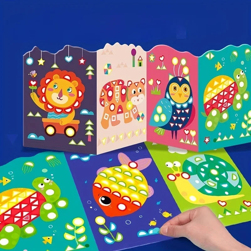 Kids DIY Sticker Kit | Cartoon Animals | Ages 3-6 Educational Craft Kit | 1 Set