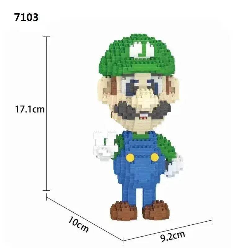 New Anime Mini Blocks Cute Cartoon Peach Luigi Building Bricks Toys for Children Present Bowser Valentine Girls Boy Juguetes - ToylandEU