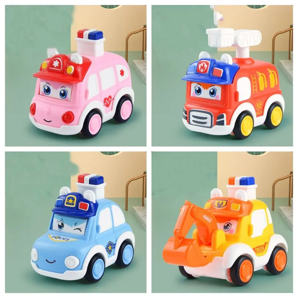 Press and Go Fire Truck Toy for Kids - Pull Back Wind-up Vehicle - ToylandEU