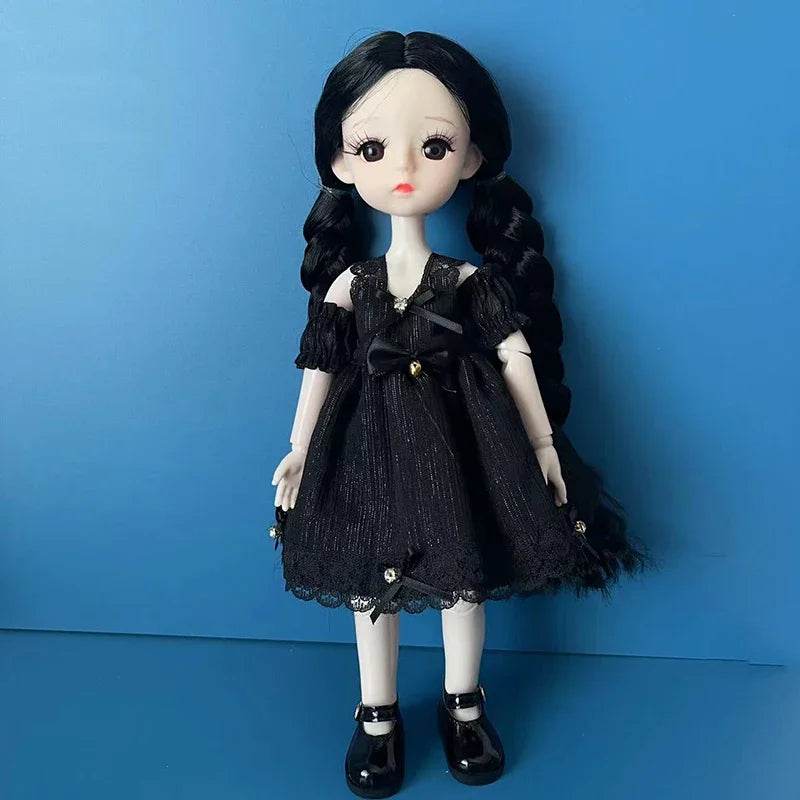 Fashion 1/6 Bjd Doll Black Braid 30cm with Multiple Joints Girls Kids Toy - ToylandEU