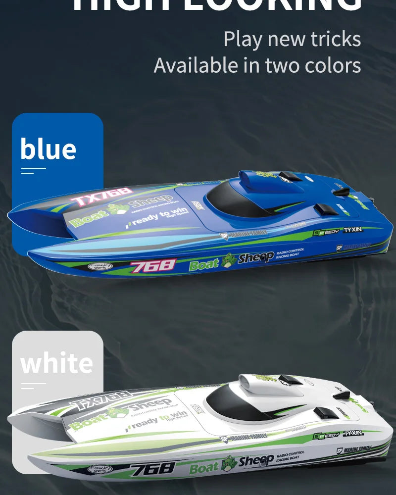 RC High-Speed Brushless RC Jet Boat 30km/h - Waterproof 2.4G Remote Control Speedboat for Kids