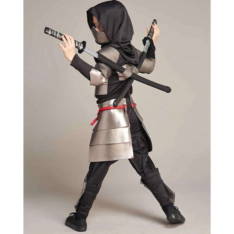 Silver Dragon Ninja Costume for Boys - Perfect for Halloween & Festivities