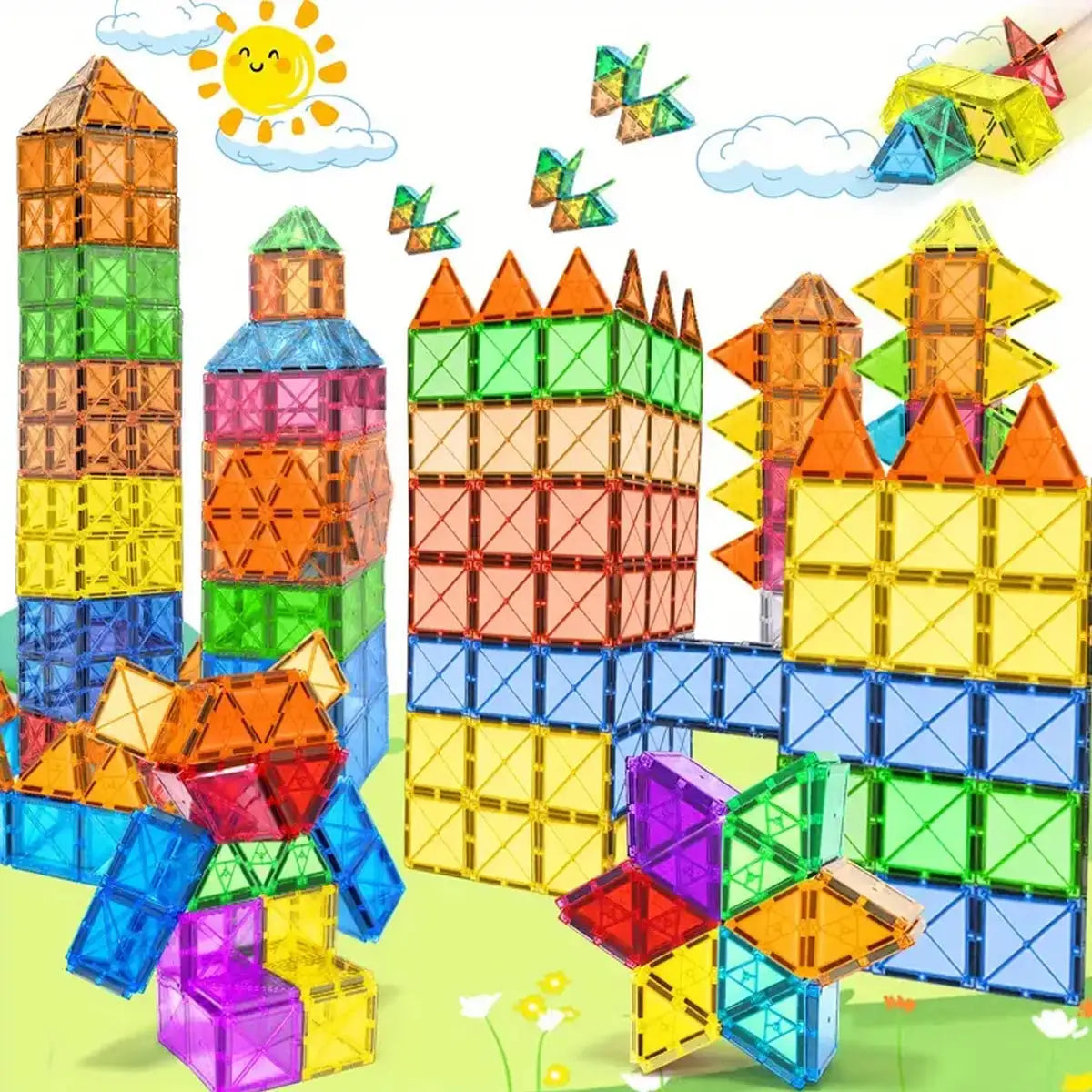 Magnetic Building Blocks | Small Size | Plastic Construction Toy | Ages 4 to 6
