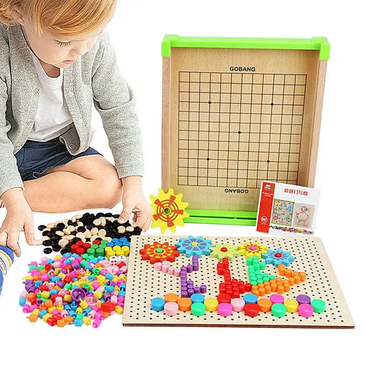 Colorful Mushroom Montessori Pegboard - Fun Learning Puzzle for Kids