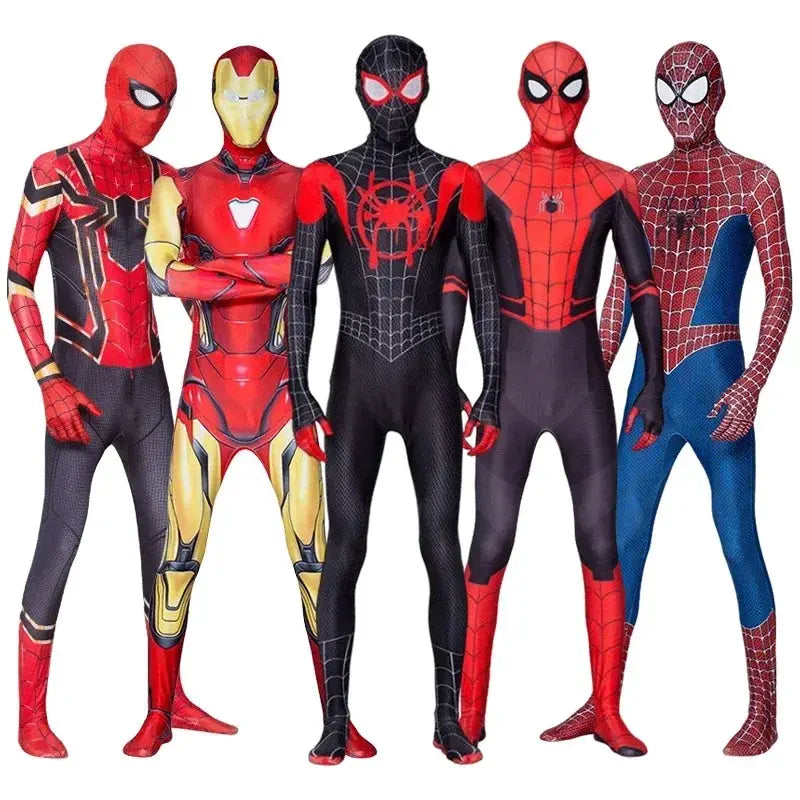 Spiderman Costume Spider Man Black Panther Iron Man Spider Gwen Cosplay Zentai Jumpsuit Bodysuit Halloween Costume Adult Child - ToylandEU