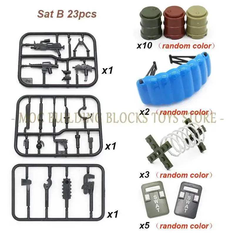 Premium Military Scene Building Set Lego Compatible With Barbed Wire Sandbags And Army Figures For Military Enthusiasts - ToylandEU