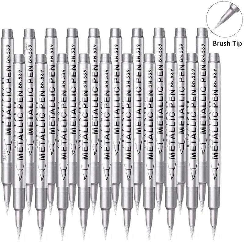 Metallic Paint Pens | Brush Tip Nib | Non Erasable Ink | 1 To 50 Pack