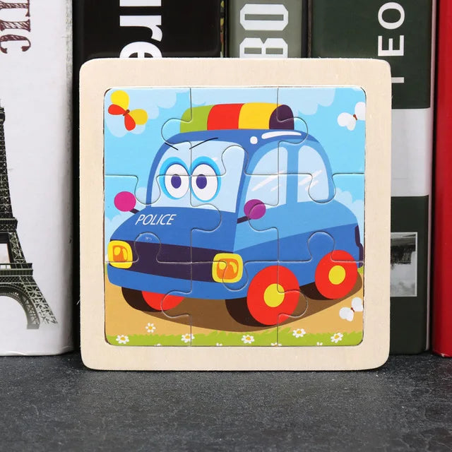 Wooden Jigsaw Puzzle | 11x11 cm | 3D Puzzle | Animal Cartoon Theme