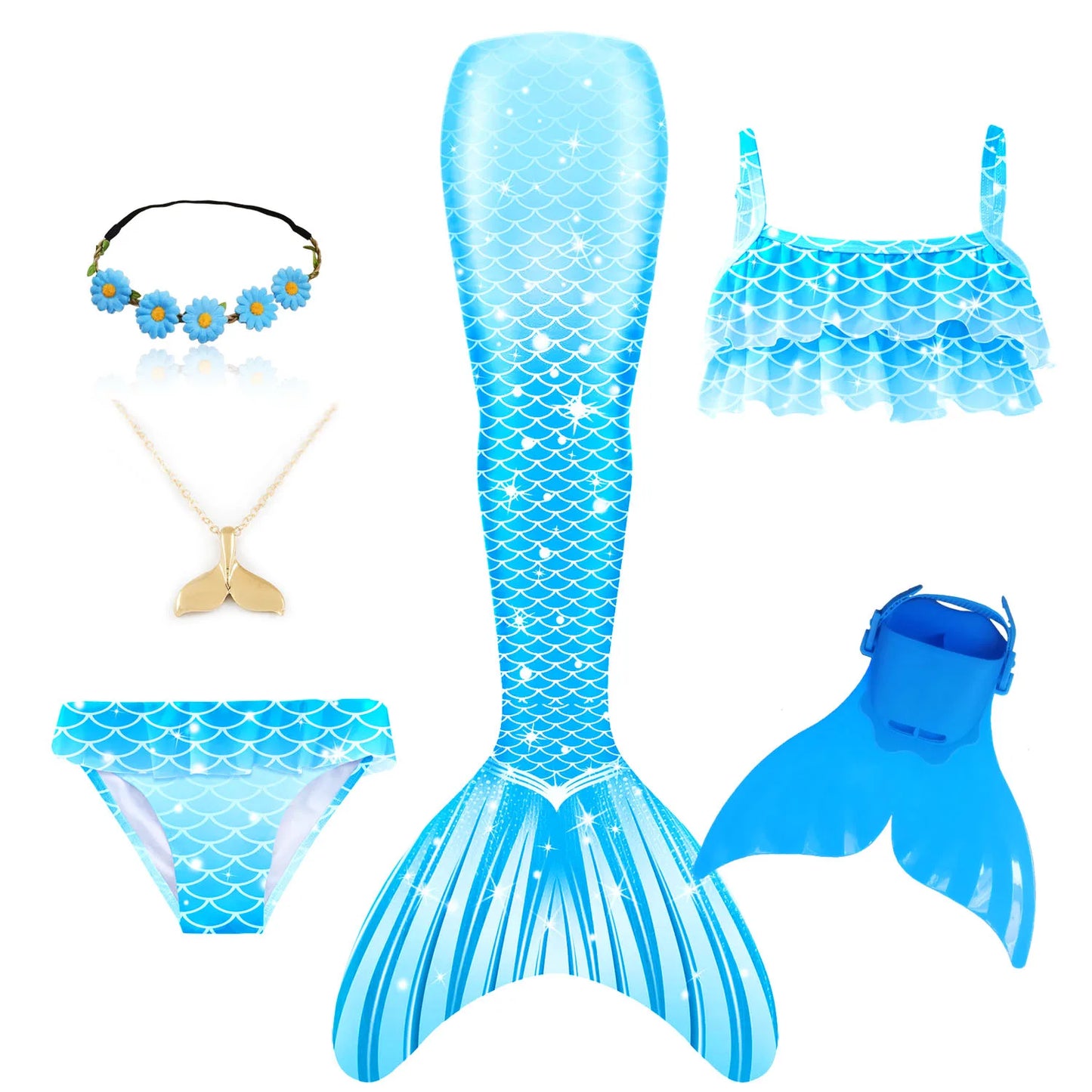 Mermaid Tail Swimsuit | Polyester | Costume Set With Skirt | Women
